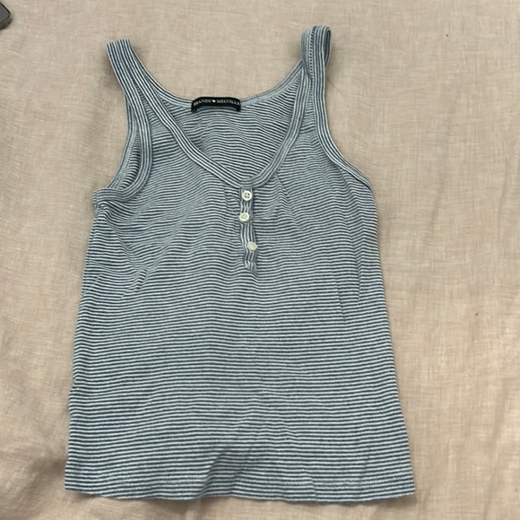 Brandy Melville Tops - Blue and white brandy Melville tank top
